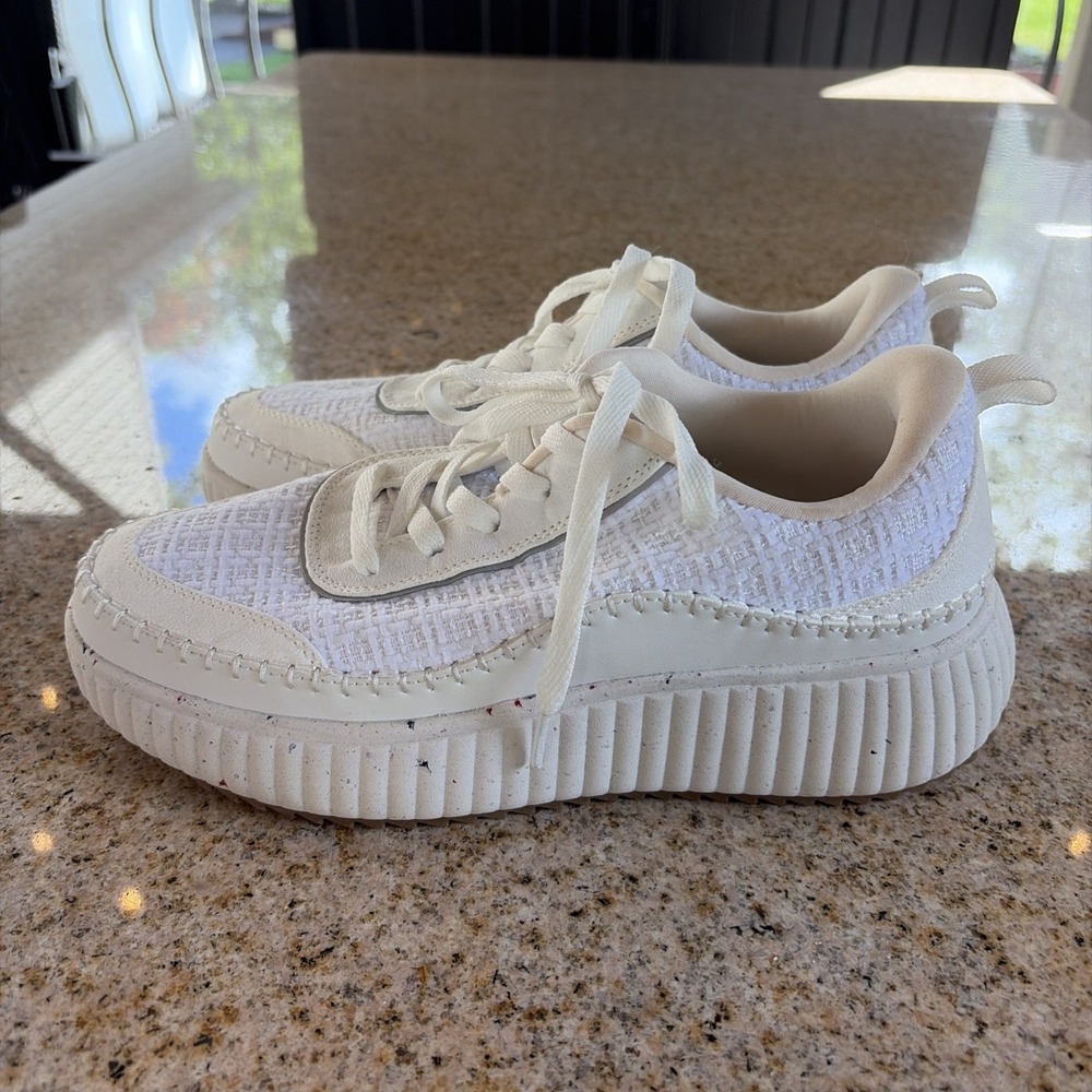 Dream Pairs Shoes Womens 10 Platform Sneakers White Faux Leather SDFN2379W